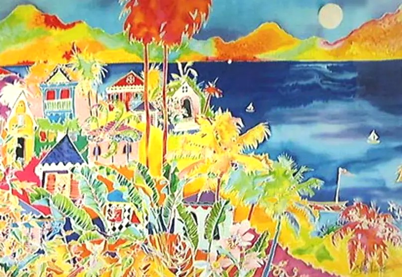 ジェニファー・マークスの絵画作品　タイトルは、ラ・ルーン・ド・ミエル